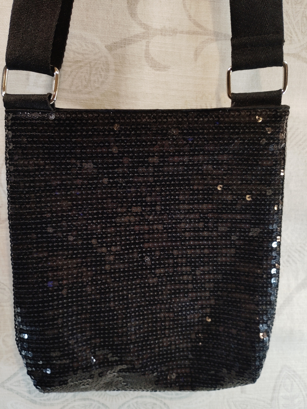 Fashion Express Black Sequin Crossbody Bag - Women's Sparkle Shoulder Bag